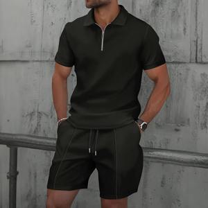 100% conjuntos de camisetas informales de algodón orgánico, conjunto de pantalones cortos nuevos con estilo Premium para hombres, conjunto de camisa de pantalones cortos transpirables personalizados - Product Image 5