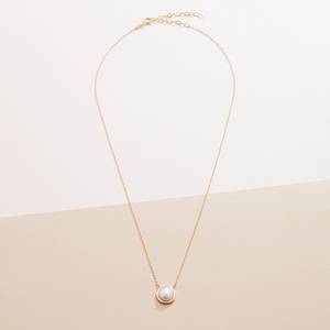 Collier pendentif perle argent sterling 925 plaqué or 14K fait à la main élégant bijoux délicats cadeau pour ses femmes - Product Image 1