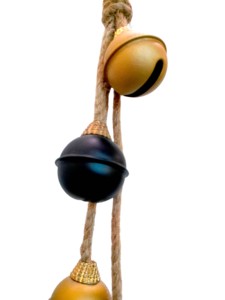 Décoration de Noël moderne en fer rond plaqué peint de 45 mm, or noir, sourire coupé, sculpture Gungroo - Product Image 2