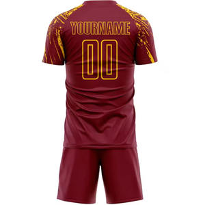 Vente en gros de vêtements de football 100% polyester FIT FRONT Industries Design jaune personnalisé Technologie de coupe automatisée Service OEM - Product Image 3