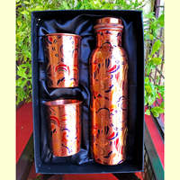 Botol air gaya tembaga mewah bahan PC ramah lingkungan olahraga cetak kustom air minum personalisasi 1000ml