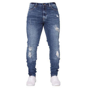 Venta al por mayor nuevos hombres Denim bolsillo lateral al aire libre Jeans cremallera lápiz pantalones largos ropa de hombre Casual Streetwear Jeans - Product Image 1