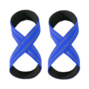 Sangle de musculation en coton de haute qualité personnalisable en forme de 8, respirante, antidérapante, fermeture élastique pour soulever des poids morts - Product Image 1