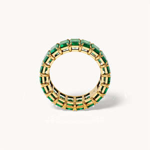 Anillo de Eternidad con Corte Marquesa de Platino, Engaste Invisible, Joyería Fina Geométrica, Chapado en Rodio - Product Image 6