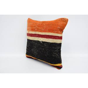 หมอนผ้าขนแกะถักทอลายวินเทจสีส้มขนาด12X12นิ้ว - Product Image 4