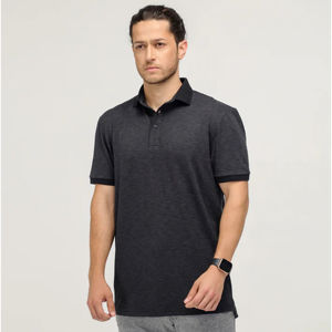 Pique en coton stretch blanc 100% respirant, coupe classique, avec logo imprimé et brodé personnalisé, patte de boutonnage dissimulée, bord côte - Product Image 1