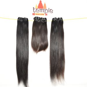 Femmes noires de couleur naturelle indienne crue en gros 100% paquet vierge pas cher machine double trame extensions de cheveux humains à ondes profondes - Product Image 1