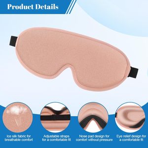 Antifaz de Algodón 3D Contorneado para Dormir, 100% Bloqueador de Luz, Transpirable, Suave, con Ala Nasal Integrada y Correa Ajustable - Product Image 6