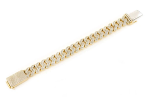 17mm Gold Plated Raised <b>Baguette</b> Cuban Link for <b>Bracelet</b> Natural Diamond Hip Hop for <b>Bracelet</b> with Buckle Bar Trendy Jewelry for - Product Image 4