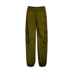 Pantalon Cargo personnalisé pour hommes 100% coton coupe ample taille haute style Streetwear décontracté fermeture à la taille élastique devant plat léger - Product Image 1