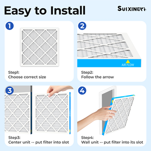 แผ่นกรองอากาศ SUIXINEYI MERV 8 ขนาด 20x20x1 รูปทรงสี่เหลี่ยมผืนผ้า สำหรับเครื่องปรับอากาศและเครื่องทำความร้อน ใช้งานได้ 3 เดือน กำจัดสารก่อภูมิแพ้และขนสัตว์เลี้ยง - Product Image 5