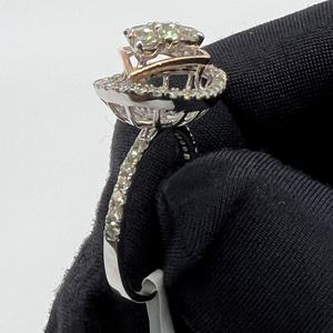 Original 14K 18K oro moda anillo de lujo Real Natural diamante corte brillante joyería hecha a mano mujeres IGI certificado anillo - Product Image 2