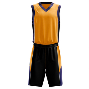 Conjunto de Camiseta y Pantalones Cortos de Baloncesto Personalizados en Dorado y Negro para Hombre con Ribete Morado, Uniforme Deportivo sin Mangas de Secado Rápido - Product Image 1
