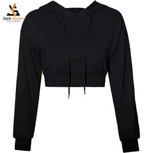 เสื้อฮู้ดผู้หญิงแบบครอป ผ้าฟลีซ กันยับ ระบายอากาศ ซับในอย่างดี เป็นมิตรกับสิ่งแวดล้อม กันน้ำ ลายพิมพ์ ใส่ได้ทุกฤดู ทรงบ็อกซี่ คอตั้ง - Product Image 1