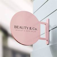 Enseigne avant de magasin de luxe Boutique Shop Round Light Box Saloon Sign