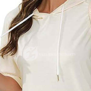 Ensemble short et sweat à capuche en dentelle unie, doux pour le port, confort quotidien, couleur personnalisée, tendance, décontracté pour femmes, deux pièces, 100% coton molletonné - Product Image 3