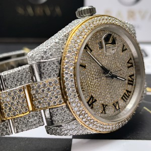 Reloj mecánico personalizado de oro blanco de 18 quilates VVS Moissanite Diamond para mujeres y hombres Pantalla de esfera analógica de lujo - Product Image 3