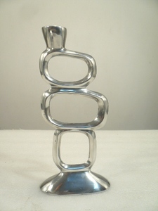 Antiqued <b>Silver</b> Taper Candle Holders - Set of 2 - Product Image 3