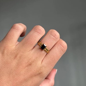 Handmade <b>Men's</b> Sterling <b>Silver</b> Gold Plated Black Onyx Vintage Christian Engagement Party <b>Ring</b> Fine Jewelry - Product Image 3