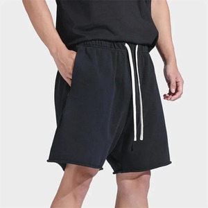 Pantalones cortos de gimnasio de algodón 100% para hombre, estilo callejero, transpirables, antiarrugas, personalizables, para correr, verano, playa, pantalones cortos, sólido, - Product Image 2