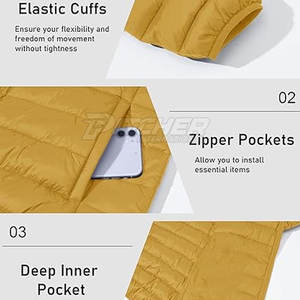 Veste matelassée à capuche de qualité supérieure, très vendue, chaude, confortable, imperméable, coupe-vent, légère, pour homme, en vente en ligne - Product Image 6