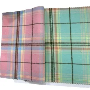 Flannel Cotton Shirt Fabric Scottish Checks Madras Check Gingham Check plaids European Style Brushed Flannel fabric for Shirts