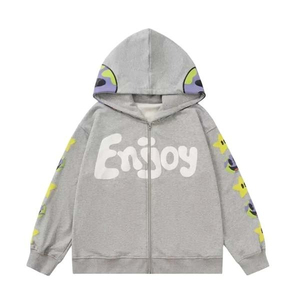 Sweat à capuche ample et court en coton 100% pour homme, design à épaules tombantes, haute qualité - Product Image 1