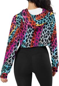 Sudaderas con Capucha de Manga Larga para Mujer, Estilo Deportivo, Tops Cortos con Estampado por Sublimación, Casuales para Otoño e Invierno - Product Image 2