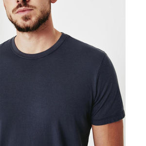 Camisetas para hombre-Camiseta lisa de manga corta con cuello redondo para hombre Camiseta básica de algodón para hombre - Product Image 6