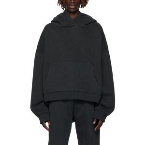 Sweats à capuche pour hommes personnalisés Boxy Fit recadrée couture Vintage sweats à capuche surdimensionnés sweats à capuche vierges personnalisés usine - Product Image 3