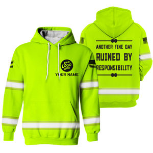 Sweat à capuche de sécurité personnalisé respirant à manches longues avec bande réfléchissante Pull Over Workwear Hi Visibility Safety Hoodie For Men - Product Image 1