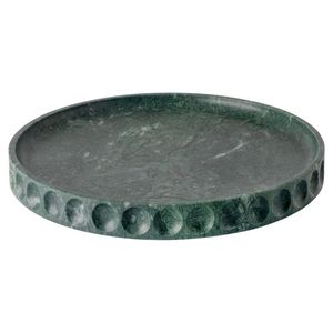 Bandeja ovalada de mármol blanco con bordes festoneados Bandeja elegante para decoración del hogar para uso en cocina y baño NUEVA LLEGADA - Product Image 1