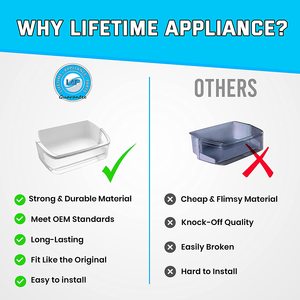 Étagère de porte droite pour réfrigérateurs LG, Kenmore, Sears - Pièces de rechange neuves en plastique pour réfrigérateur domestique - Product Image 3