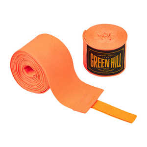 Bandages de boxe orange Flexfit en coton doux et cuir avec logo personnalisé imprimé, équipement de protection en PU - Product Image 1