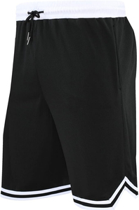 100% poliéster equipo de baloncesto universitario pantalones cortos cierre con cordón Vintage bordado estampado medio tejido diseño personalizable - Product Image 6