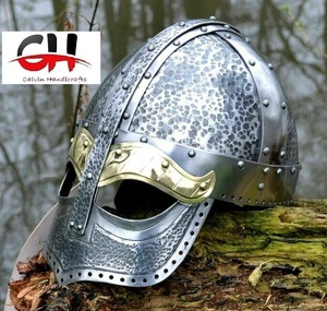 Haz clic para agrandar Casco Baldur vikingo medieval 18GA Casco de armadura de caballero. - Product Image 5