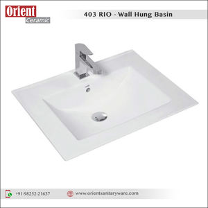 Fregadero de lavabo de pared de diseño de lujo de alta calidad para uso en baño de la mejor calidad de fabricante indio - Product Image 2