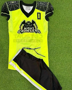 Uniforme de football américain à manches courtes imprimé sur mesure, taille plus, respirant, séchage rapide pour hommes avec logo personnalisé, service OEM ODM - Product Image 3