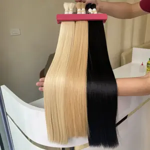 Extensiones de cabello a granel Calidad Premium Sin desprendimiento Sin enredos Proveedor de paquetes de cabello Remy crudo vietnamita