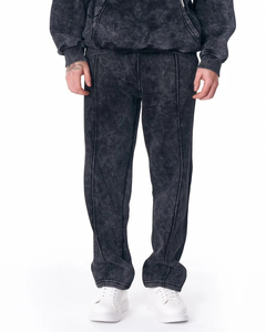 Cotton French Terry Tracksuit Acid Wash Sun Faded Applique Embroidered Streetwear Casual Vintage <b>Distressed</b> XL Winter Breathable - Product Image 4