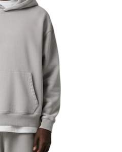 Conjunto Deportivo Informal de Invierno para Hombre, Sudadera con Capucha de Forro Polar Gris Piedra Cálida y Pantalones Jogger de Corte Holgado, Sudadera con Capucha Informal, Pantalones Deportivos - Product Image 2