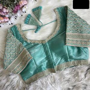 Saree indio de seda de algodón con precio bajo y colores atractivos disponibles en blusa para uso tradicional Sari de seda y Choli - Product Image 6