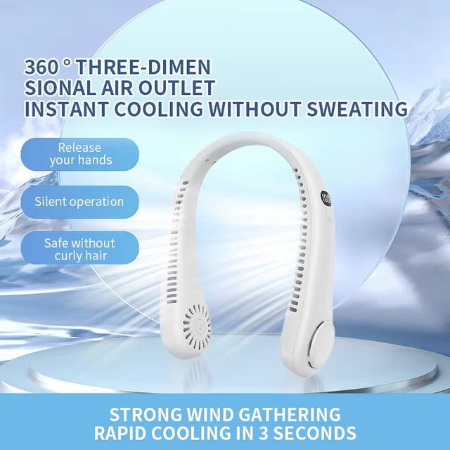 Wholesale Portable Rechargeable Air Cooler Wearable Neckband Leafless Hanging Fans for Outdoor Use Consumer Electronics