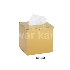 Caja de pañuelos cuadrada Soporte de pañuelos de montaje en pared de acero inoxidable Soporte de pañuelos elegante para baño Inodoro Dormitorio Oro - Product Image 1