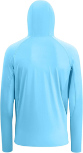 Chemise de pêche à manches longues unisexe UPF 50, masque, cache-cou, capuche, 100% polyester, antibactérien, logo personnalisé, impression par sublimation - Product Image 2