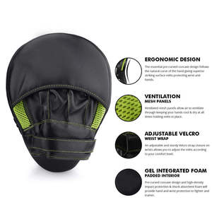 Custom Made Boxing <b>Focus</b> <b>Pads</b> Training High Quality Punching Target <b>Focus</b> Mitts Durable Original Leather Eco-Friendly Breathable - Product Image 4