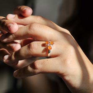 Bague en argent cornaline à la mode Elegant Fine Jewelry bague en argent réglable bague en argent abordable - Product Image 1