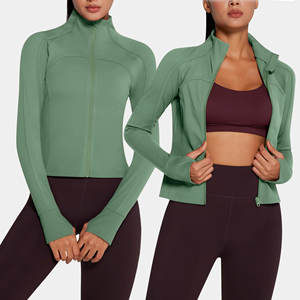 Chaqueta Deportiva de Alto Rendimiento con Cuello Alto y Mangas Raglán, Chaqueta Deportiva con Cremallera, Chaqueta Ajustada Versátil para Mujer - Product Image 5