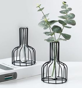 Soporte elegante y moderno para jarrón de plantas de escritorio, soporte para Estación de propagación de hierro negro y dorado para decoración del hogar o jarrón de mesa - Product Image 2