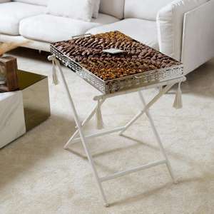 Bandeja de metal de lujo moderna con soporte para la decoración del hogar Premium bandeja con acabado pulido plateado forma y tamaño personalizados - Product Image 6